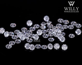 1 Carat Lot of 1.5 MM 0.015 CT D-E Colorless White VVS1 Round Brilliant Diamond Cut Loose Moissanite For Making Ring, Band, Pendant, Jewelry