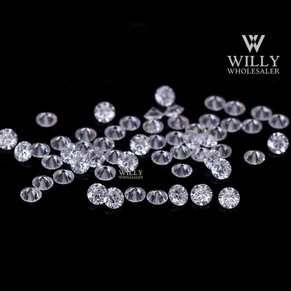 1 Carat Lot of 1.5 MM 0.015 CT D-E Colorless White VVS1 Round Brilliant Diamond Cut Loose Moissanite For Making Ring, Band, Pendant, Jewelry