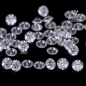 0,55 carat 5,50 mm D-E blanc incolore VVS1 moissanite rond brillant taillé en vrac pour la fabrication de bagues, joncs, boucles d&#39;oreilles, pendentifs, bijoux