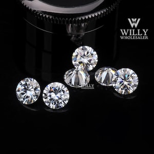 0.75 carat 6 mm D-E blanc incolore VVS1 rond brillant moissanite en vrac pour faire bague, bande, boucles d&#39;oreilles, bracelet, pendentif, bijoux