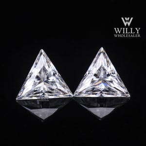 Fiery 3x3 To 10.5x10.5 MM Triangle Cut Moissanite: Colorless Loose Gemstone, Excellent Cut & Polished, Engagement Ring, Gifts For Loved One