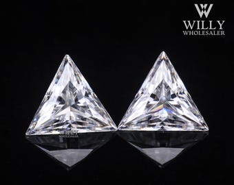 Fiery 3x3 To 10.5x10.5 MM Triangle Cut Moissanite: Colorless Loose Gemstone, Excellent Cut & Polished, Engagement Ring, Gifts For Loved One