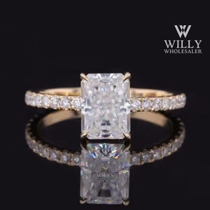 Fantastic 1.75/2.50/4 Carat Radiant Cut Moissanite Wedding Ring, Four Prong Basket Set Ring For Women, Anniversary Gifts, Everyday Wear Ring