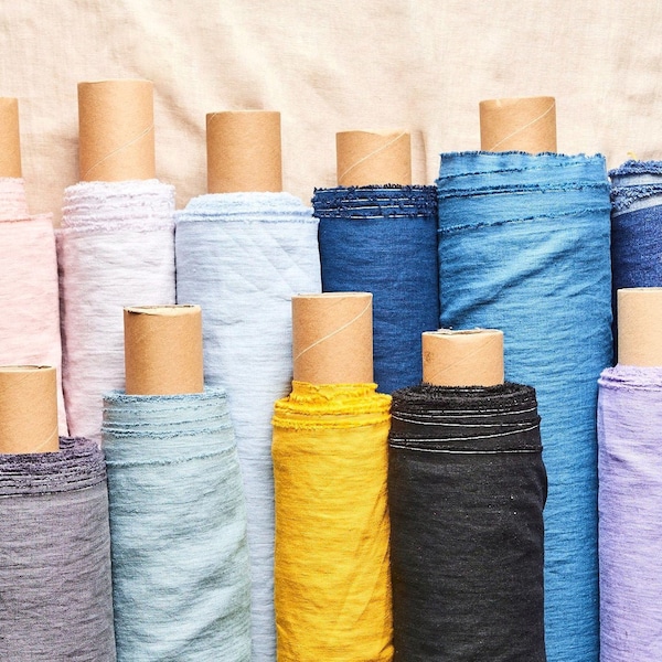 Linen fabric by yard or meter. 100% soft washed for sewing. Cut-to-length linen fabric. Various colors. Medium weight. BalticBloom