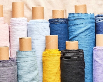 Linnen stof op maat of meter gesneden. 100% zacht gewassen om te naaien. Op maat gesneden linnen stof. Diverse kleuren. Gemiddeld gewicht. BalticBloom