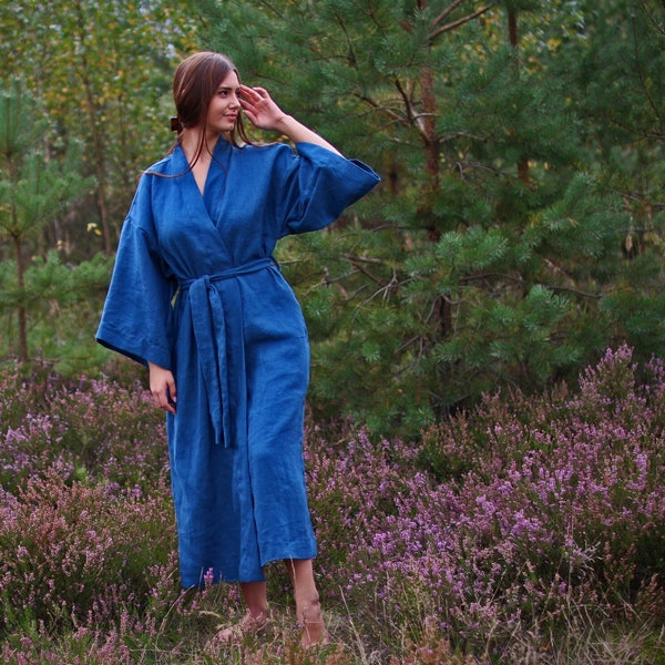 Linen Robe Etsy