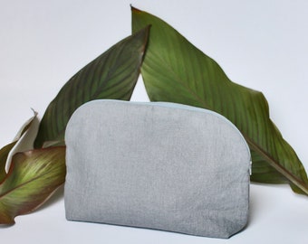 Double Layer Sturdy Thick Linen Make Up Bag. Make Up Pouch. Natural make up Linen Toiletry Bag Cosmetic Bag