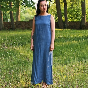 MEDORA Linen Long Dress With Belt image 1