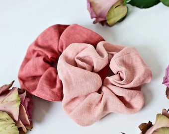 Linen Hair Scrunchie, Headband and Scrunchie Set, Handmade, Fabric Hair Scrunchie, Hair Accessory, Hair Tie, Gift for Her, Headbands