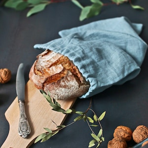 Linen bread bag, bread bag image 1