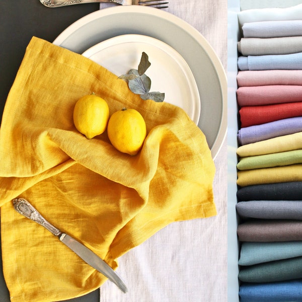 Linen napkins. Natural stonewashed linen napkins. Washed soft linen table napkins. Handmade table decor. Balticbloom