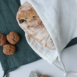 Linen bread bag, bread bag image 4