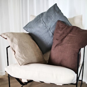 Linen Pillowcase Envelope Style Pillow Case Cushion Covers Natural Stonewashed Linen Soft Linen Covers Pillowcase Pillow Cover Bedroom Cover