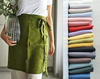 Linen Apron , Stonewashed Linen Apron, Kitchen Apron, Half Apron, Cooking Apron, Man Woman Apron, Balticbloom