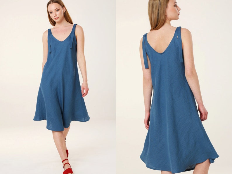 CHLOE Linen Bias Cut Womans Dress Washed Linen Summer Dress - Etsy