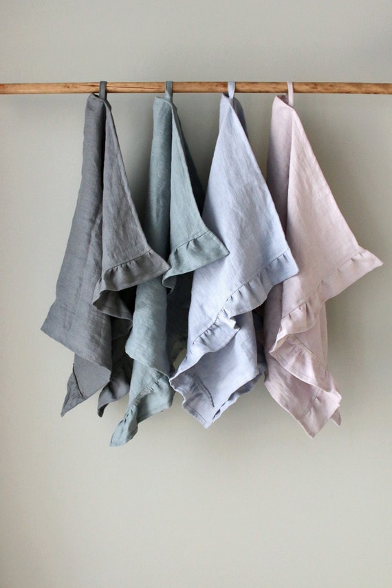 Linen Ruffle Tea Towel Natural Linen Dishclothes Linen Kitchen Towel Soft Linen Towel Linen Kitchen Gift Towel Eco Towel Etsy