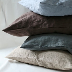 Linen Pillowcase Envelope Style Pillow Case Cushion Covers Natural Stonewashed Linen Soft Linen Covers Pillowcase Pillow Cover Bedroom Cover