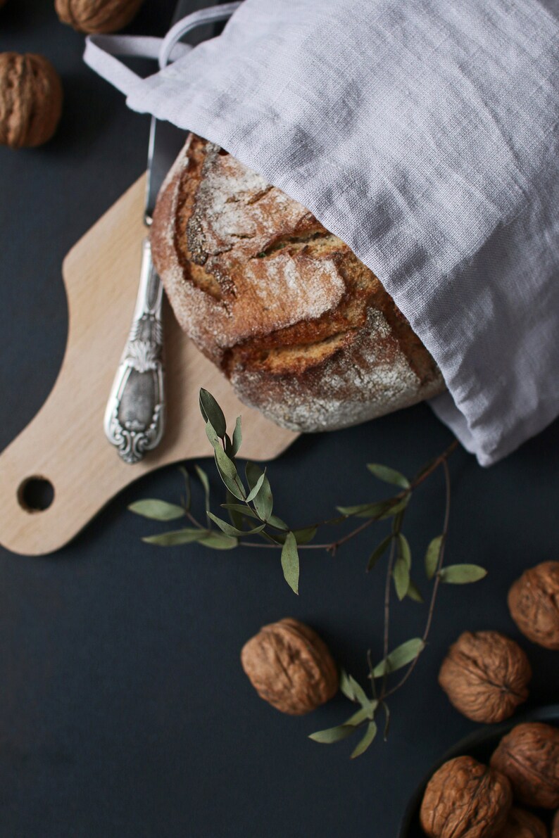 Linen bread bag, bread bag image 9