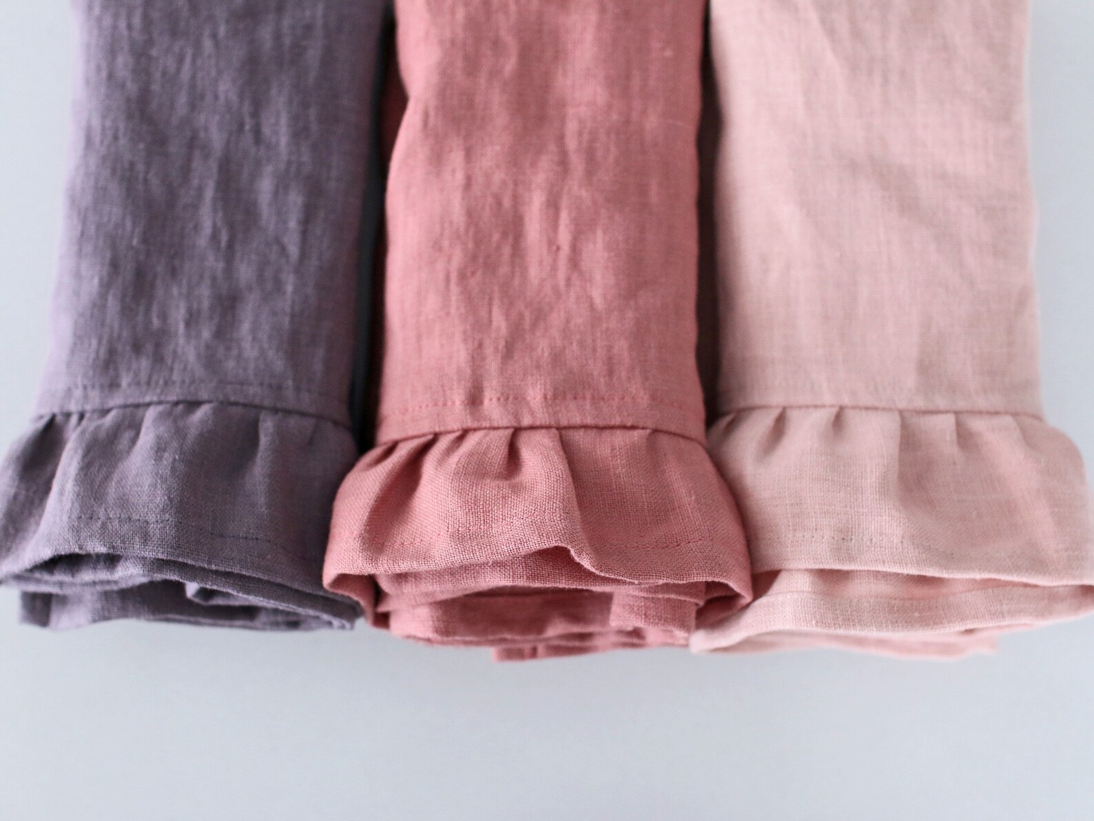 Linen Ruffles Color Linen Ruffle Tea Towel, Natural Linen Dishclothes, Linen Kitchen Towel ...