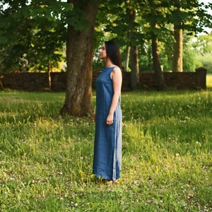 MEDORA Linen Long Dress With Belt image 5