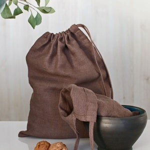 Linen storage bag, Zero Waste linen bag image 6