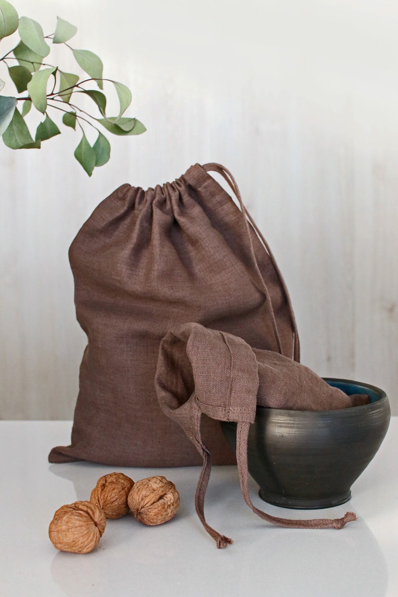 Linen storage bag, Zero Waste linen bag image 6