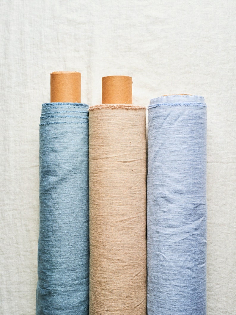 Linen fabric by yard or meter. 100% soft washed for sewing. Cut-to-length linen fabric. Various colors. Medium weight. BalticBloom image 3