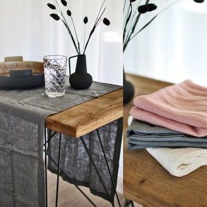 Linen table runner. Natural table decor. Wedding table runner. Washed linen table runner. Stonewashed linen wedding runner.