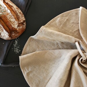 Linen Round tea towel, Natural linen dishclothes, Linen kitchen towel, Soft linen towel, Linen kitchen gift towel, Eco Tea towel. image 7