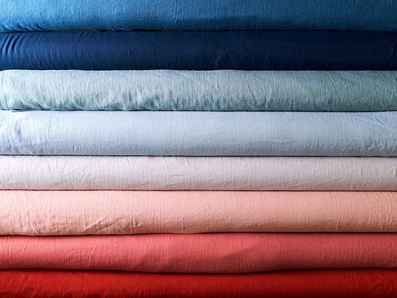 Linen fabric by yard or meter. 100% soft washed for sewing. Cut-to-length linen fabric. Various colors. Medium weight. BalticBloom image 8