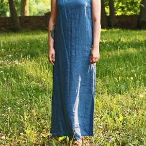 MEDORA Linen Long Dress With Belt image 6