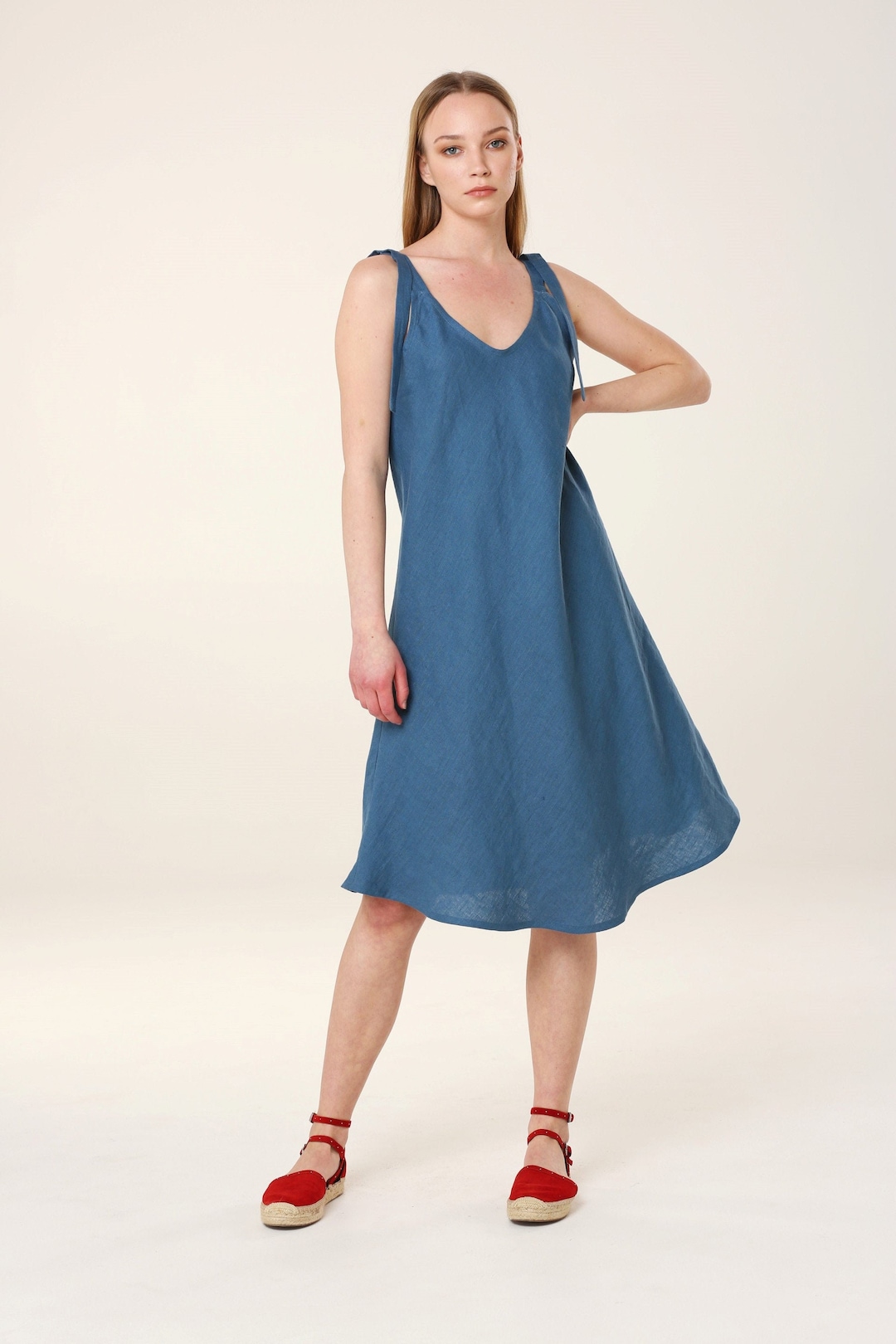 Linen Bias Cut Dress, Woman Linen Dress, Washed Linen Dress, Summer Dress, CHLOOE