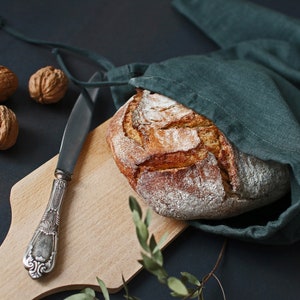 Linen bread bag, bread bag image 8