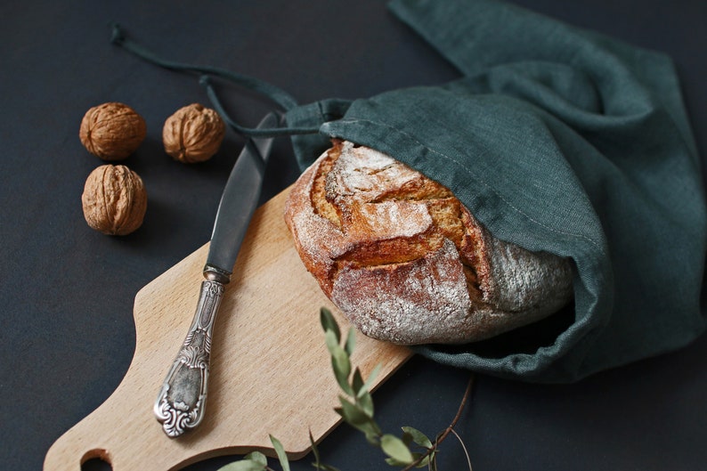 Linen bread bag, bread bag image 8