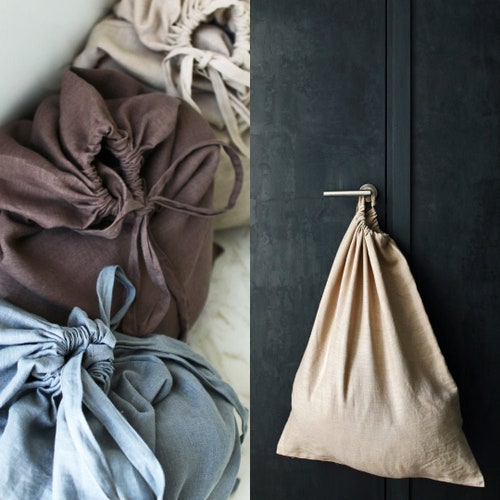 Linen Laundry Bag. Hanging Linen Bag Etsy