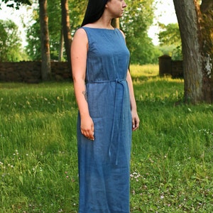 MEDORA Linen Long Dress With Belt image 7