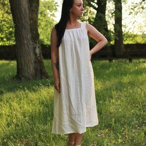 Linen Bohemian Dress,Pleated Dress, Ruffle Dress, Stap Dress, Linen Nightgown, Home Dress, NEHIR