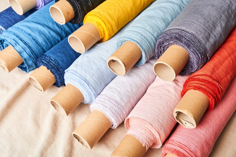 Linen fabric by yard or meter. 100% soft washed for sewing. Cut-to-length linen fabric. Various colors. Medium weight. BalticBloom image 1