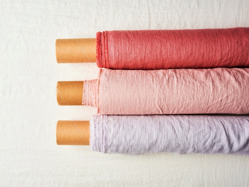 Linen fabric by yard or meter. 100% soft washed for sewing. Cut-to-length linen fabric. Various colors. Medium weight. BalticBloom image 5