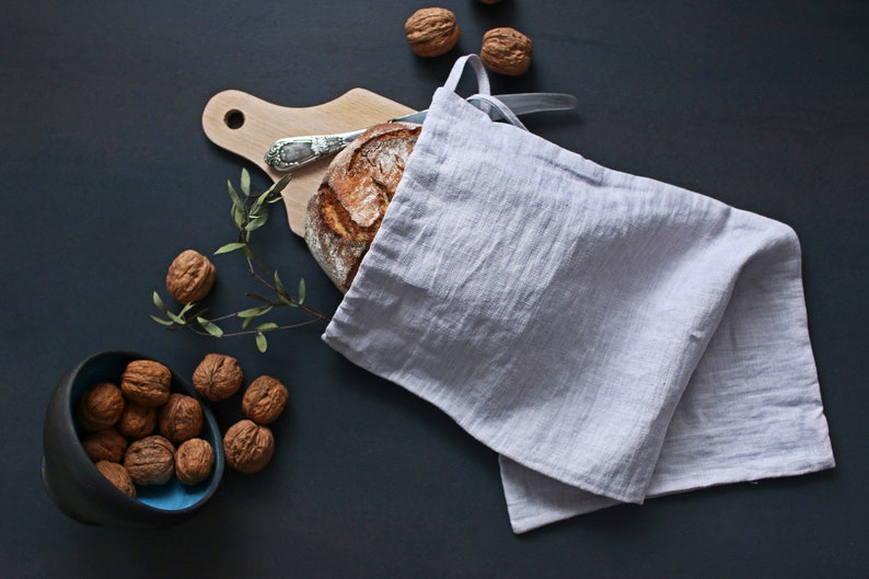 Linen bread bag, bread bag image 6