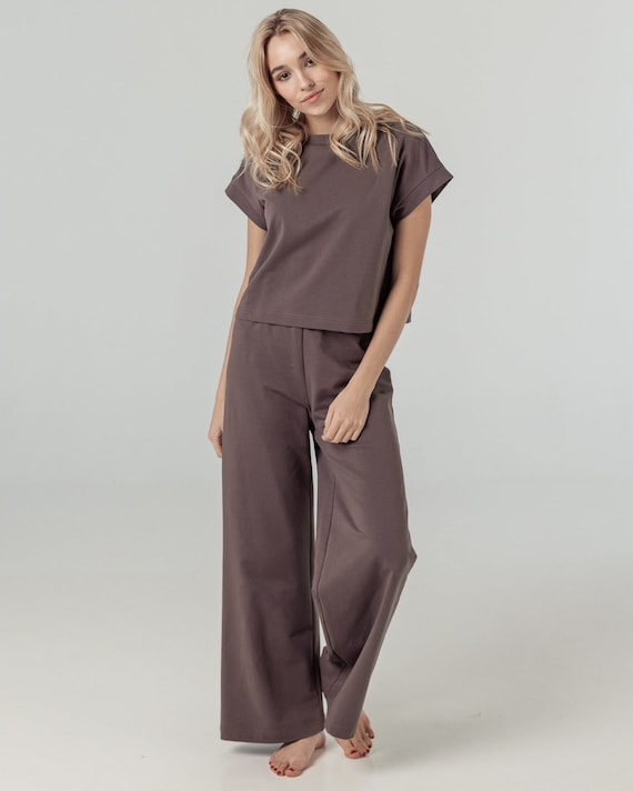 Buy ADALINE Woman PANTS Organic Cotton Palazzo Pants Home Wear