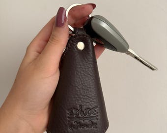 Handmade Brown Leather Keychain: Full Grain Key Organizer