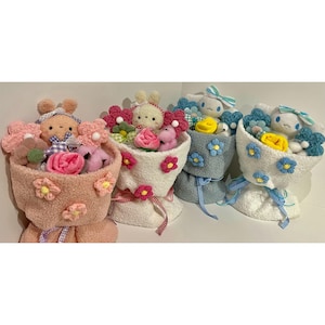 Plush Doll Flower Bouquet Cute Kawaii Special Unique Anime Birthday Graduation Gift