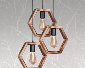 Triple/Chandelier Lighting/Wooden/Four Bulbs/Dining Light/Farmhouse/Rustic Ceiling/Kitchen/Flush/Fixture Rope