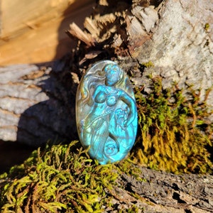 Beautiful Blue Mermaid Labradorite Carving