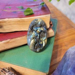 Absolutely stunning Labradorite Mermaid Carving