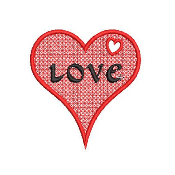 FSL Corazón Bordado Diseño 4x4hoop Encaje libre de pie de pie Día de San Valentín serce walentynki wzór haftu haft
