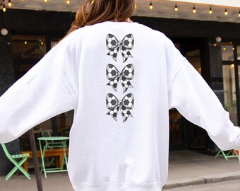 Coquette Bow Soccer Sweatshirt, Soccer Mom Gift, Game Day Apparel Sweatshirt, Gift for Soccer Lover, Game Day Crewneck
