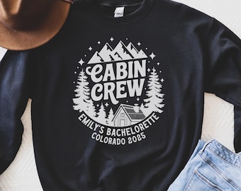 Custom Cabin Crew Bachelorette Party Sweatshirt, Mountain Bride Camp Crewneck, Hiking Bridal Party Gifts, Winter Bach Party Crewneck