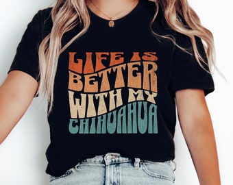 Chihuahua Mom Shirt, Gift for Dog Mom, Chihuahua Lover T-Shirt, Chihuahua Lover Gift, Cute Retro Chihuahua TShirt